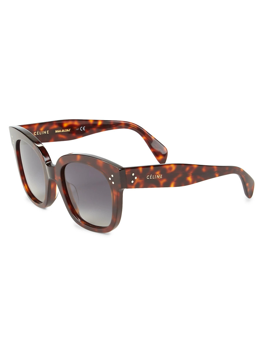Women's 54MM Square Cat-Eye Sunglasses - Cool Havana | Saks Fifth Avenue