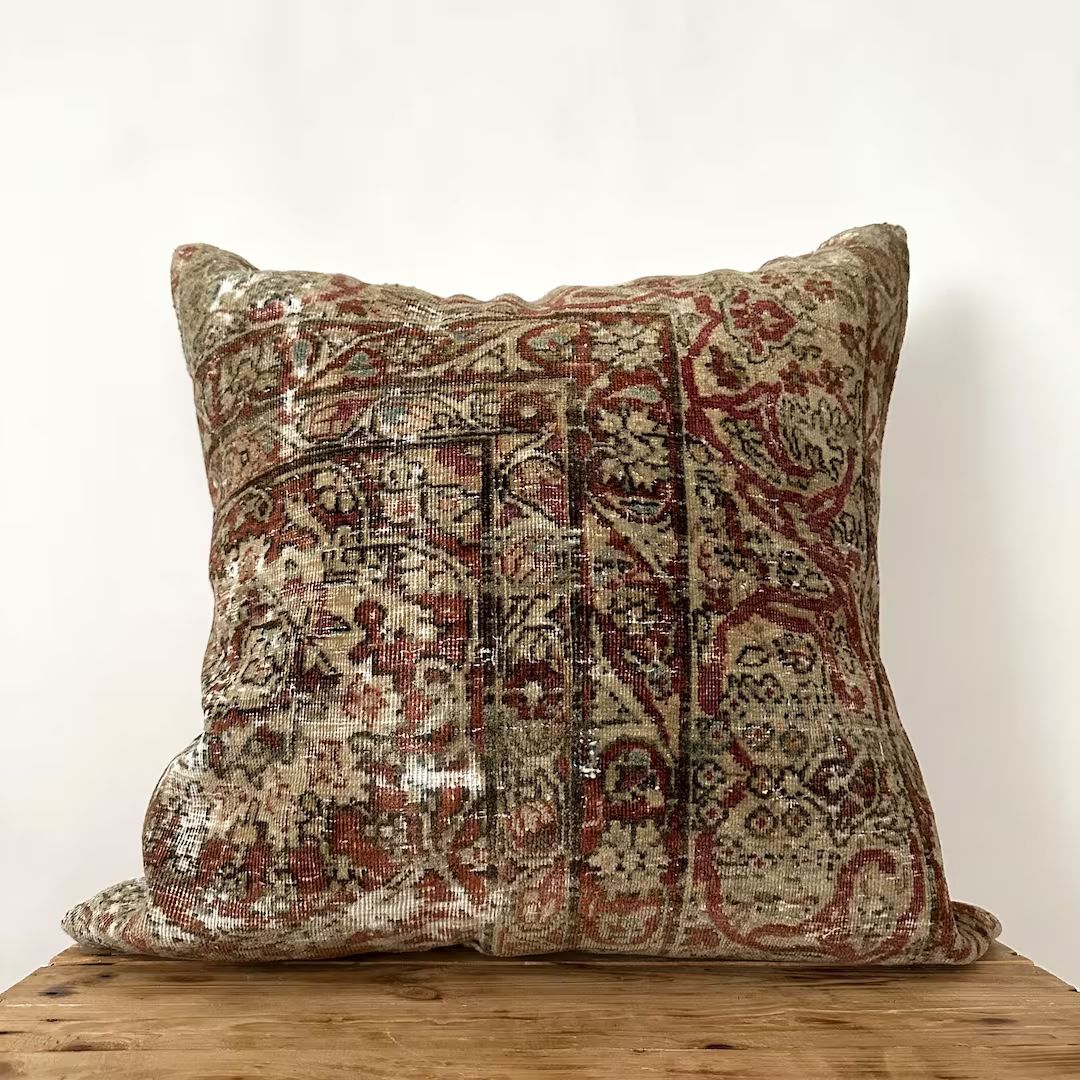 Persian Pillow Cover, 24 X 24 Decorative Pillow, Handmade Pillow, Couch Pillow, Boho Throw Pillow... | Etsy (US)