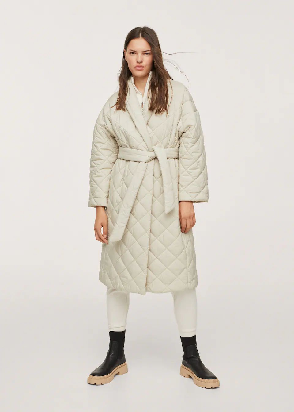 Oversize quilted coat | MANGO (US)