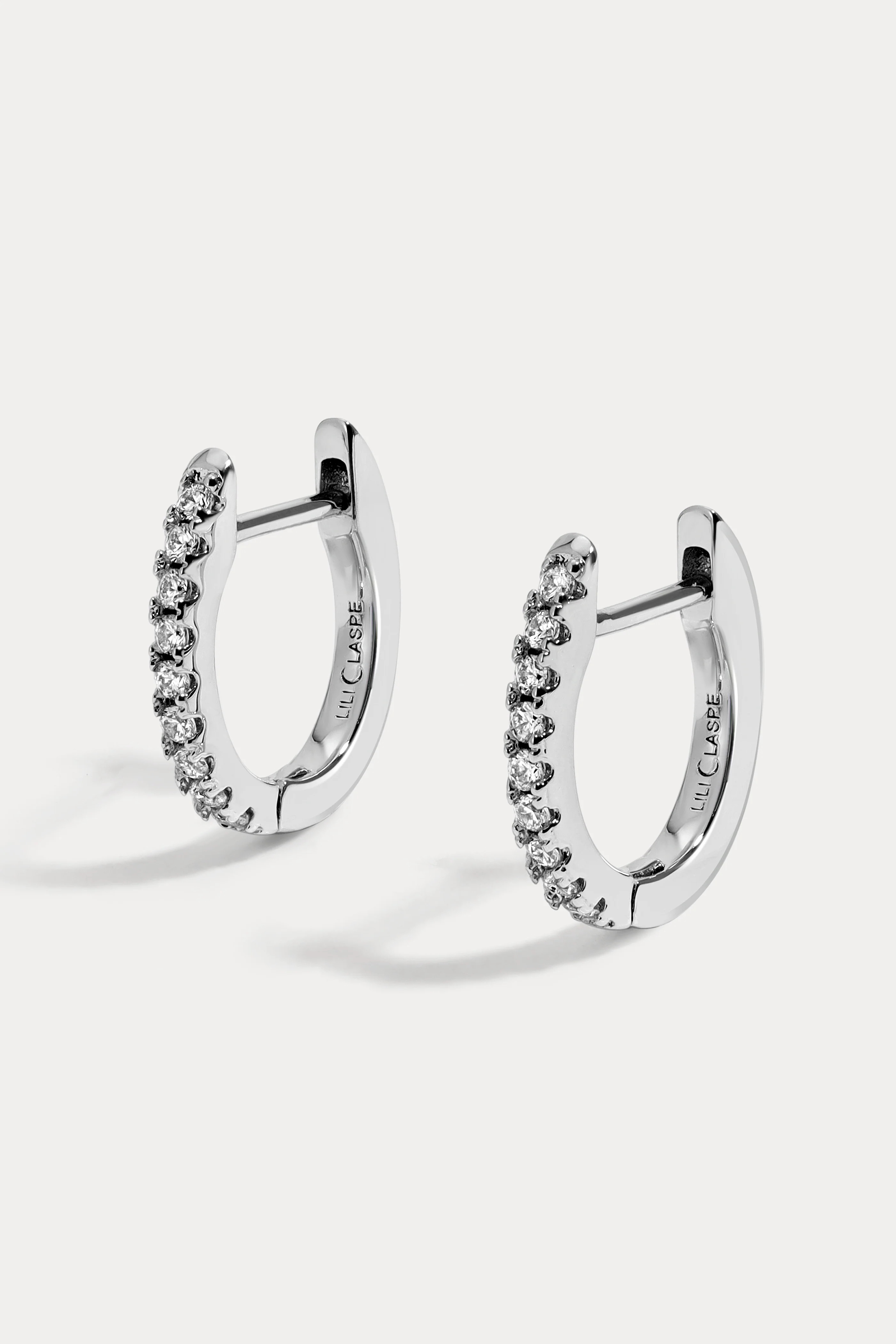 8mm White Cz Single Row Huggie | Lili Claspe