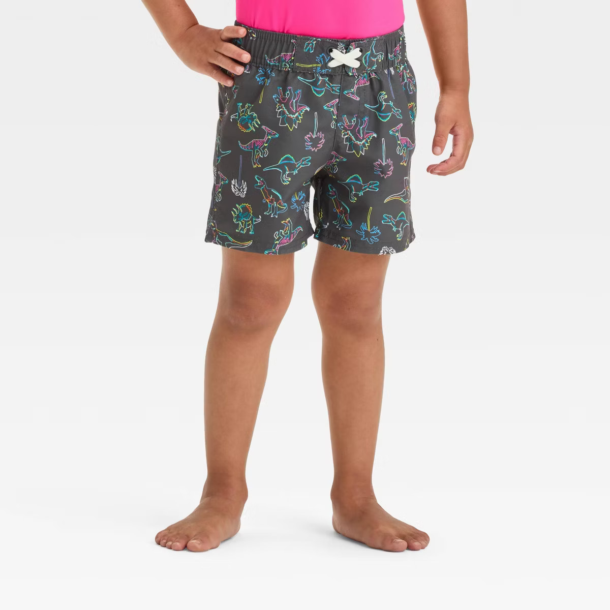 Toddler Boys' Dinosaur Swim Board Shorts - Cat & Jack™ Black | Target
