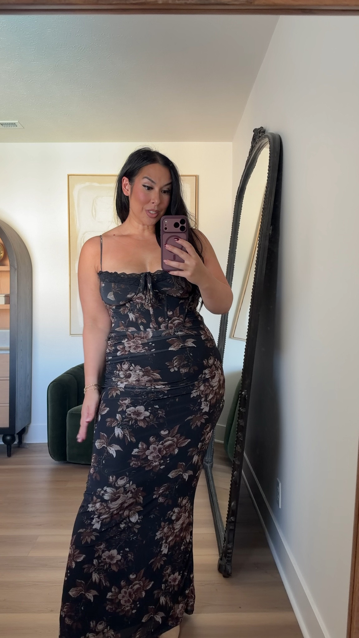 I can't get over how stunning this dress is! I love the corset and ruching detail so much. Wearing an XL. Midsize, midsize fashion, fall fashion, fall wedding guest dress, amazon 

 #LTKootd #LTKMidsize