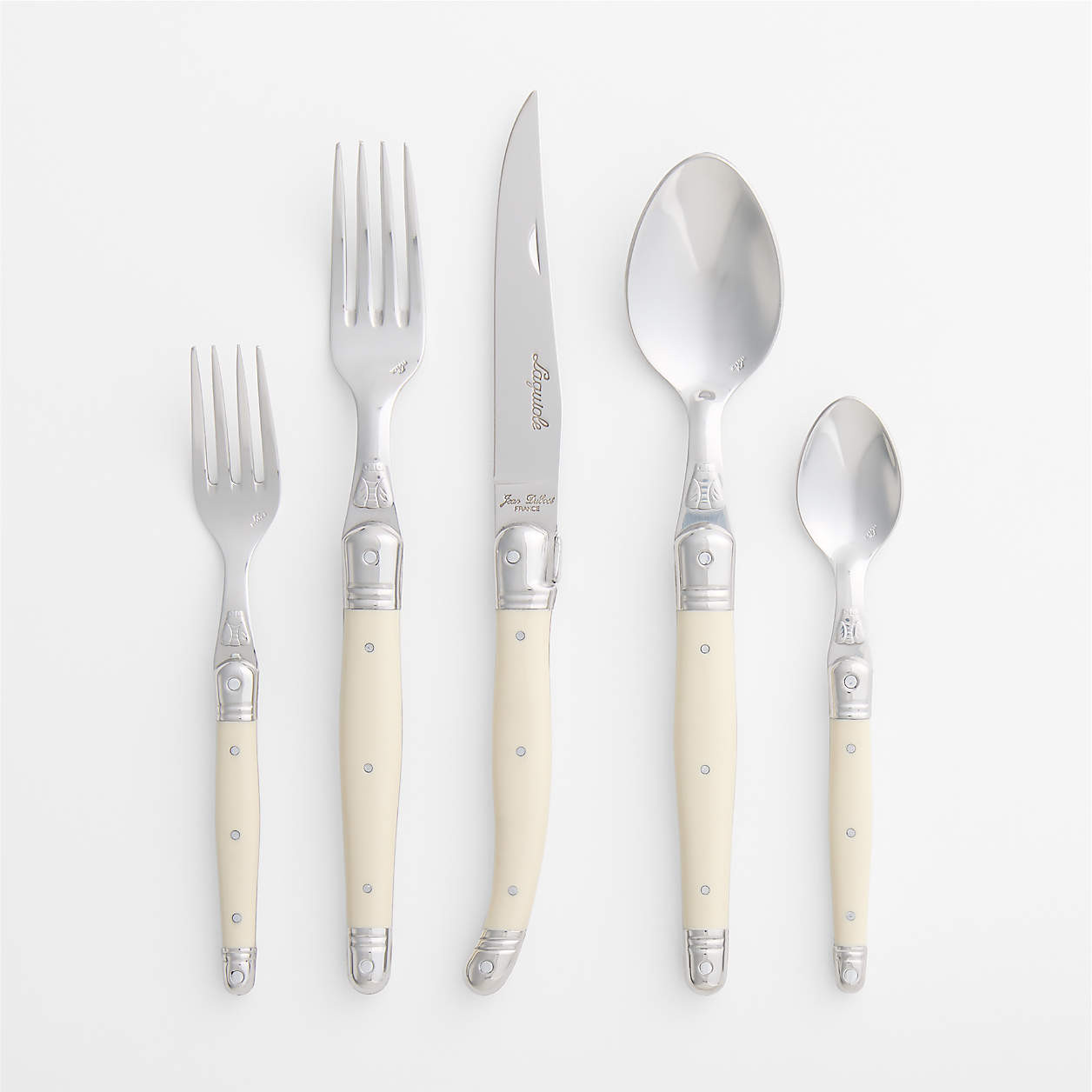 Jean Dubost Laguiole Ivory 20-Piece Flatware Set + Reviews | Crate & Barrel | Crate & Barrel