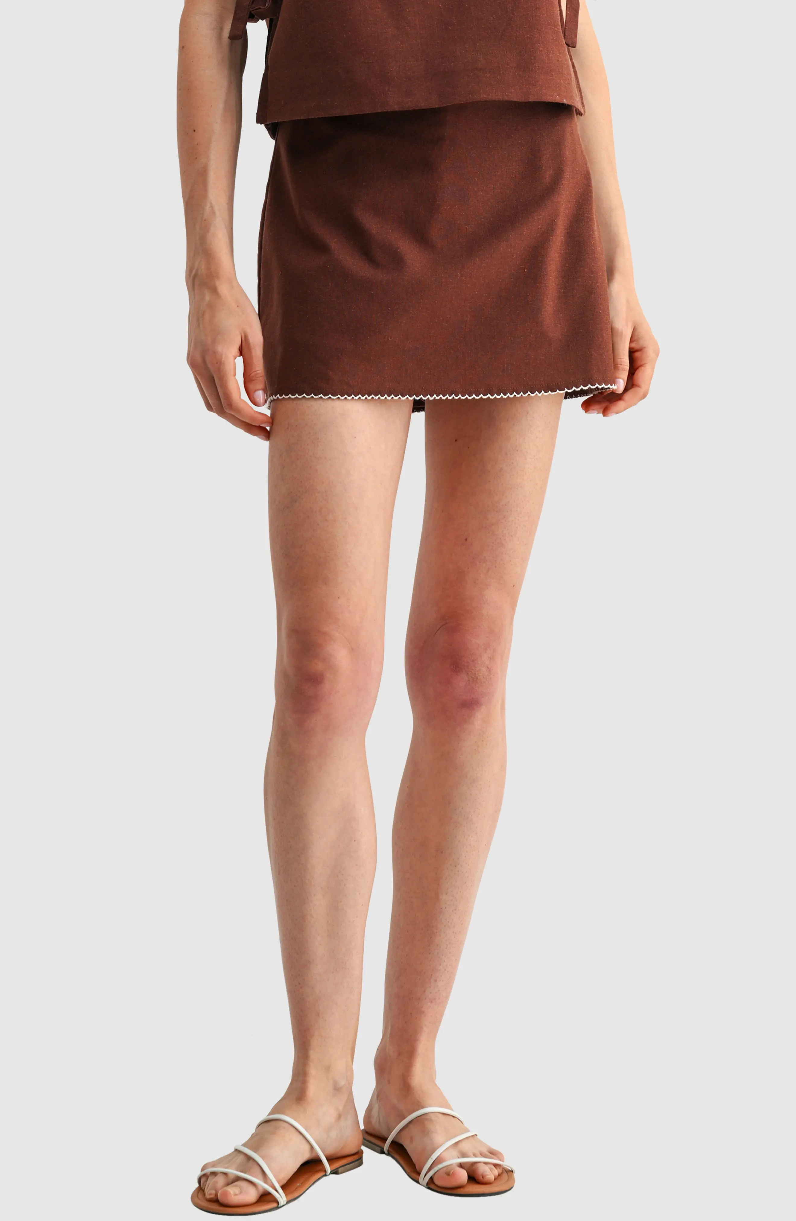 All in Favor Cotton & Linen Mini Skort (Women) | Nordstrom | Nordstrom