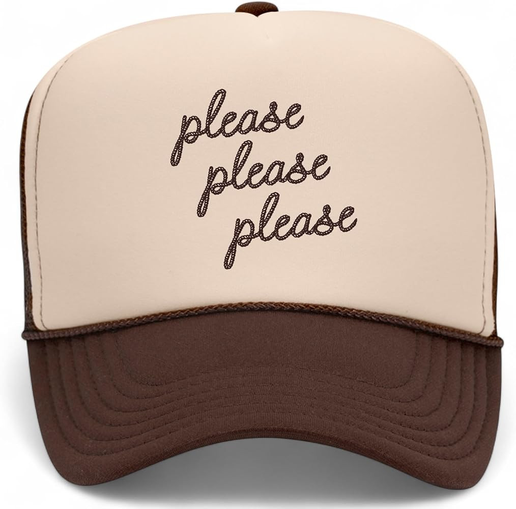 Please Please Please Trucker Hat | Trendy Vintage Cute Graphic Pop Girly | Premium Foam Trucker H... | Amazon (US)