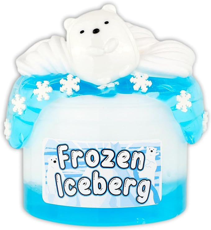 Frozen Iceberg - Ice-Cream/Clear Textured Slime - Handmade in USA - Dope Slimes - White/Blue | Amazon (US)