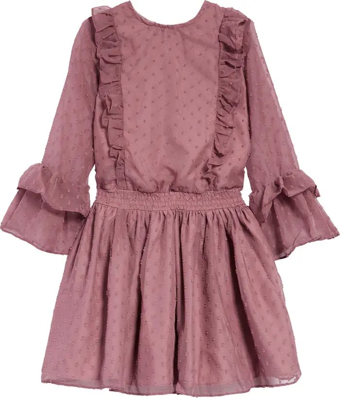 Pippa & Julie Kids' Clip Dot Bell Sleeve Dress | Nordstrom | Nordstrom