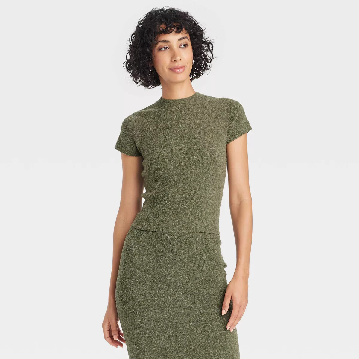 Women's Boucle Short Sleeve Crewneck Pullover Sweater - A New Day™ | Target