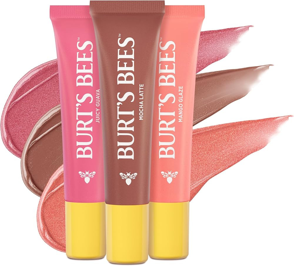 Burt's Bees Hydrating Tinted Lip Balm, Nude Collection, 3 Squeeze Tubes | Amazon (US)