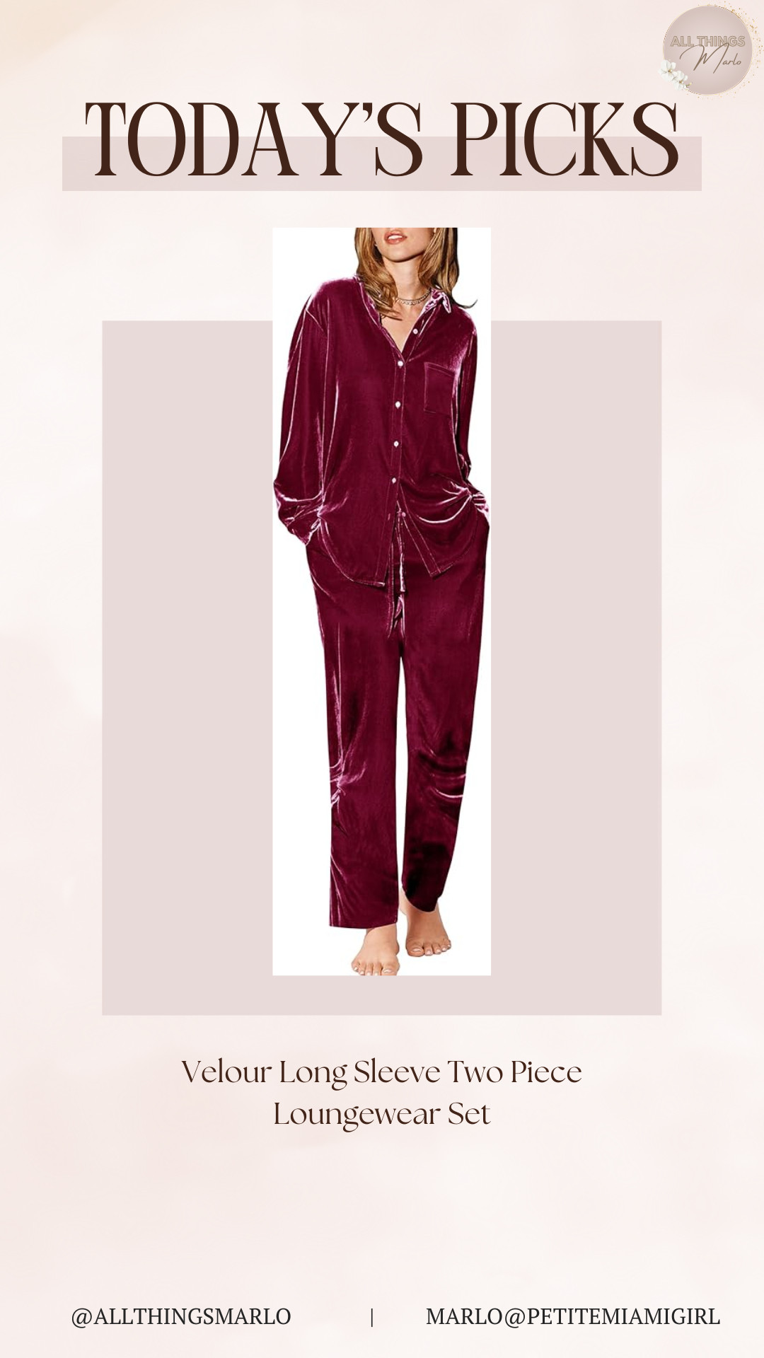 Velour Long Sleeve Two Piece Loungewear Set 

 #LTKCyberWeek #LTKHoliday #LTKSaleAlert