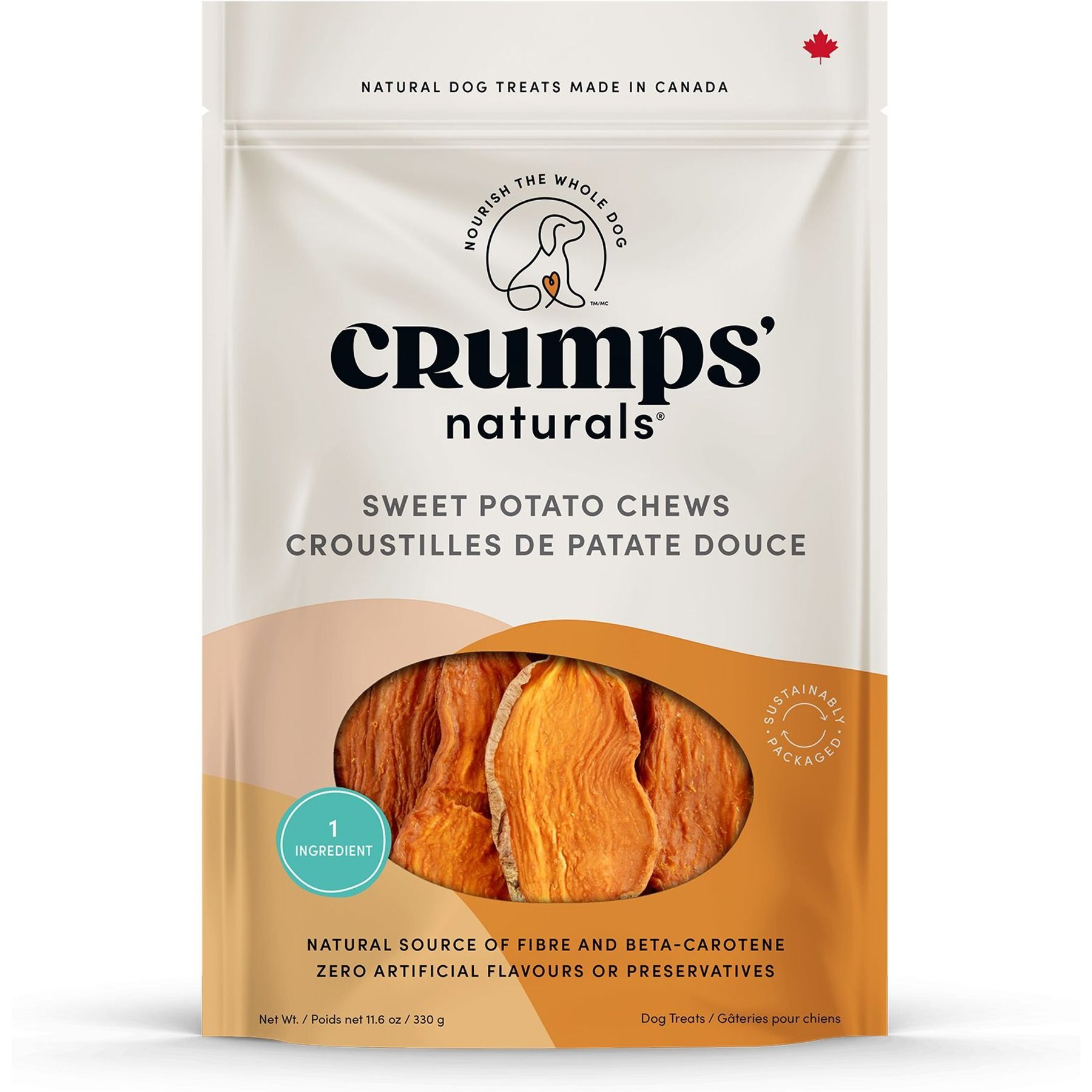 Crumps' Naturals Sweet Potato Chews Dog Treats, 330-g bag | Chewy Canada