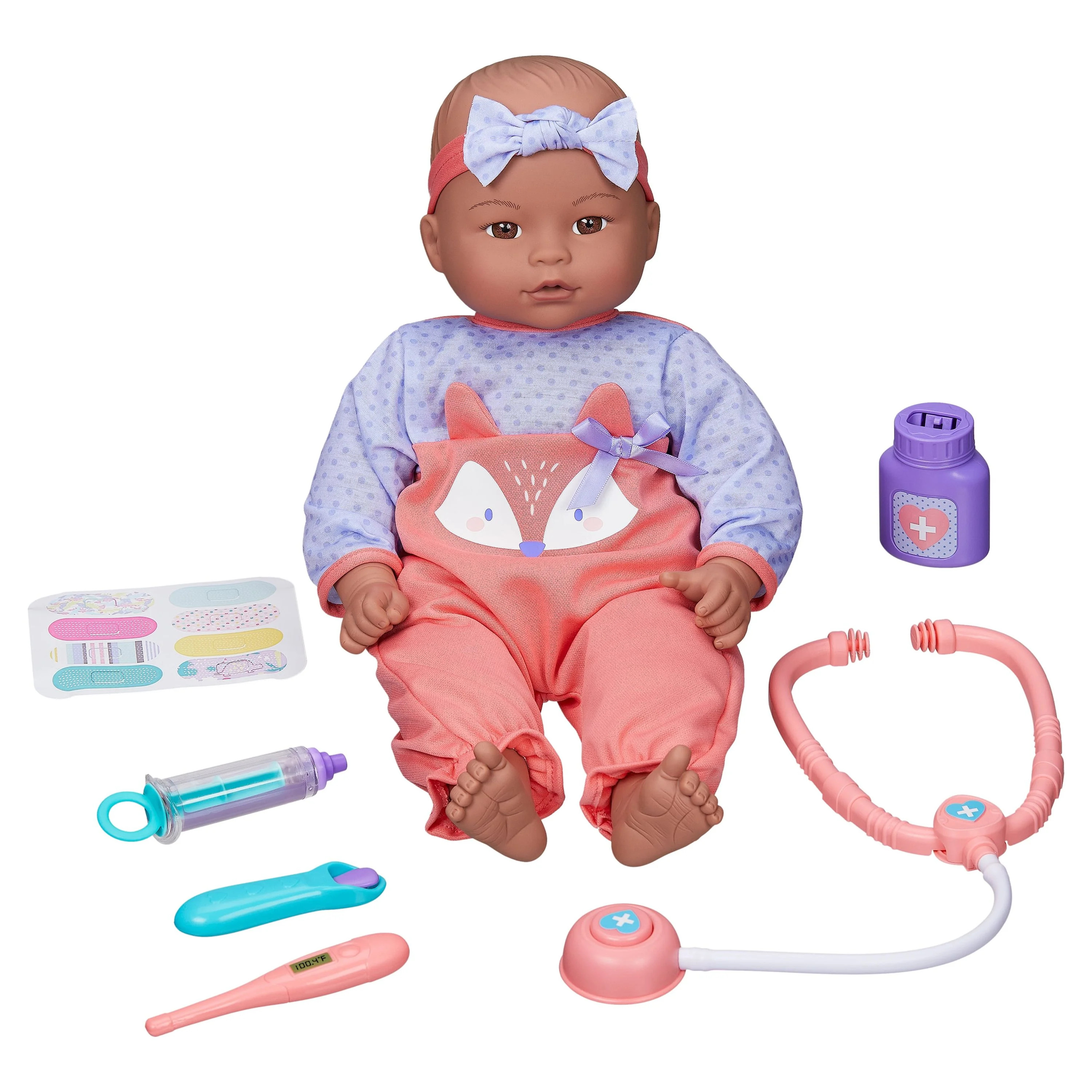 My Sweet Love 16" Get Better Now Baby Doll Play Set, Brown Eyes, Dark Skin Tone | Walmart (US)