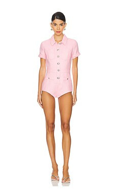 Central Park West X Revolve Ash Tweed Romper in Pink from Revolve.com | Revolve Clothing (Global)