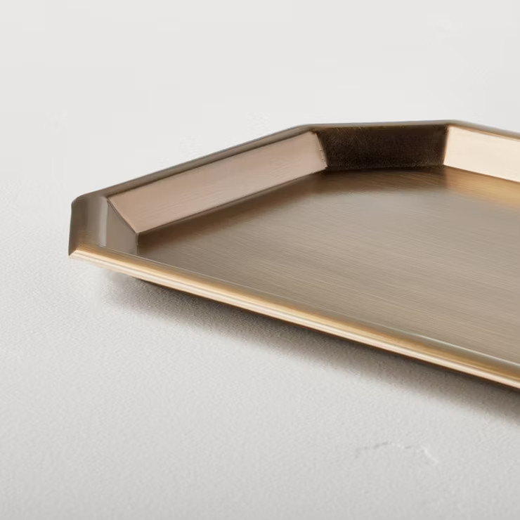 Large Metal Desk Accessory Tray Brass Finish - Hearth & Hand™ with Magnolia | Target