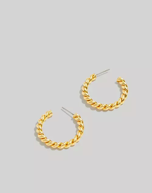 Puffed Rope Medium Hoop Earrings | Madewell