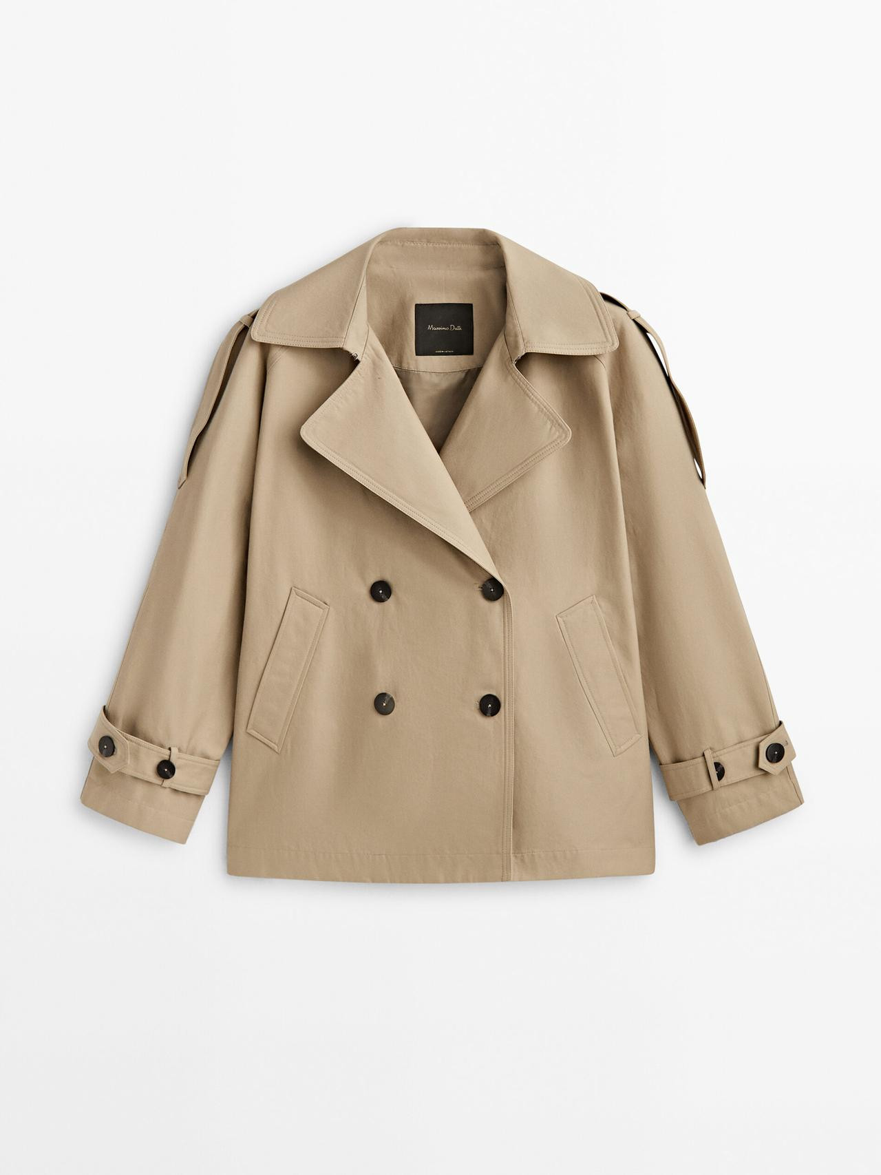 Short buttoned trench coat | Massimo Dutti US