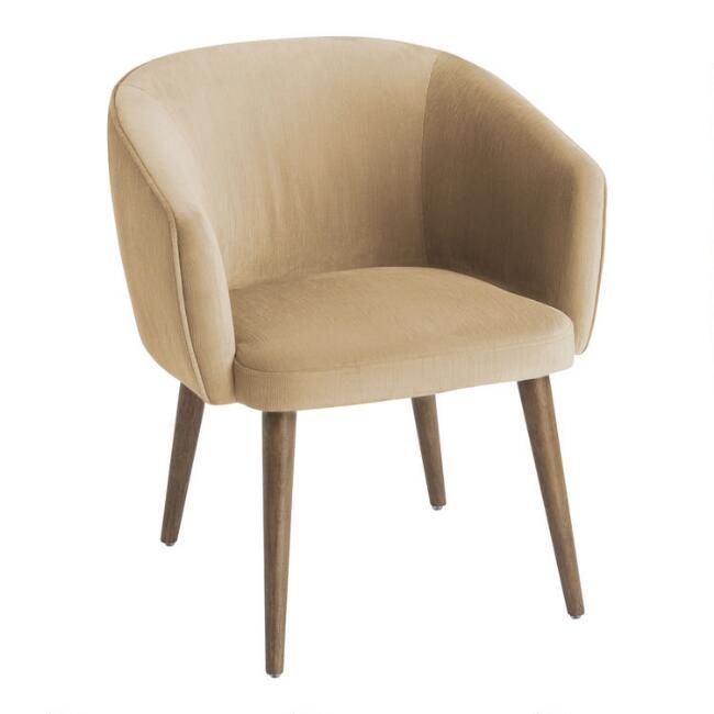Curved Back Chelsea Upholstered Dining Armchair | World Market
