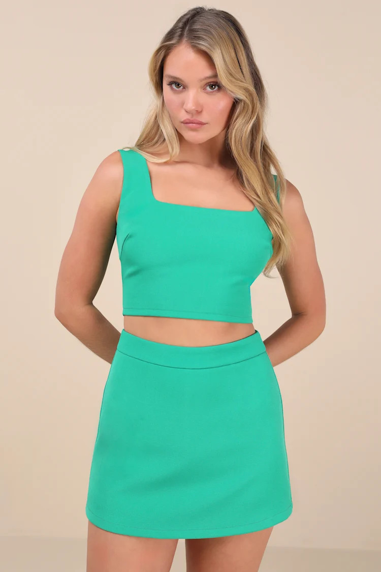 Divinely Sunny Green Sleeveless Two-Piece Romper | Lulus