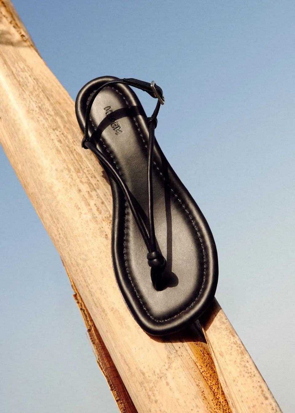 Leather Knot Detail Flat Sandal | ME + EM