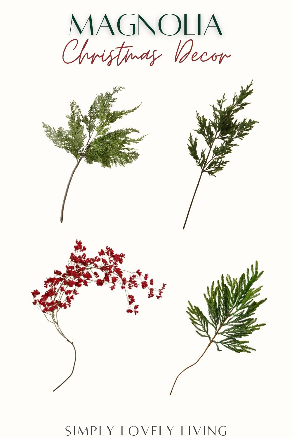 Christmas decor from Magnolia. Joanna Gaines Christmas decor collection. Christmas stems. Berry stems. Berries. Pine stems. Cedar stem. Norfolk stem. Evergreen stem. #Christmas #LTKfind

#LTKHome #LTKSeasonal #LTKFindsUnder50