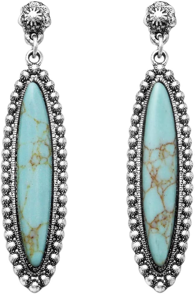 Rosemarie & Jubalee Women's Stunning Vintage Inspired Western Style Dyed Howlite Dangle Statement Hy | Amazon (US)