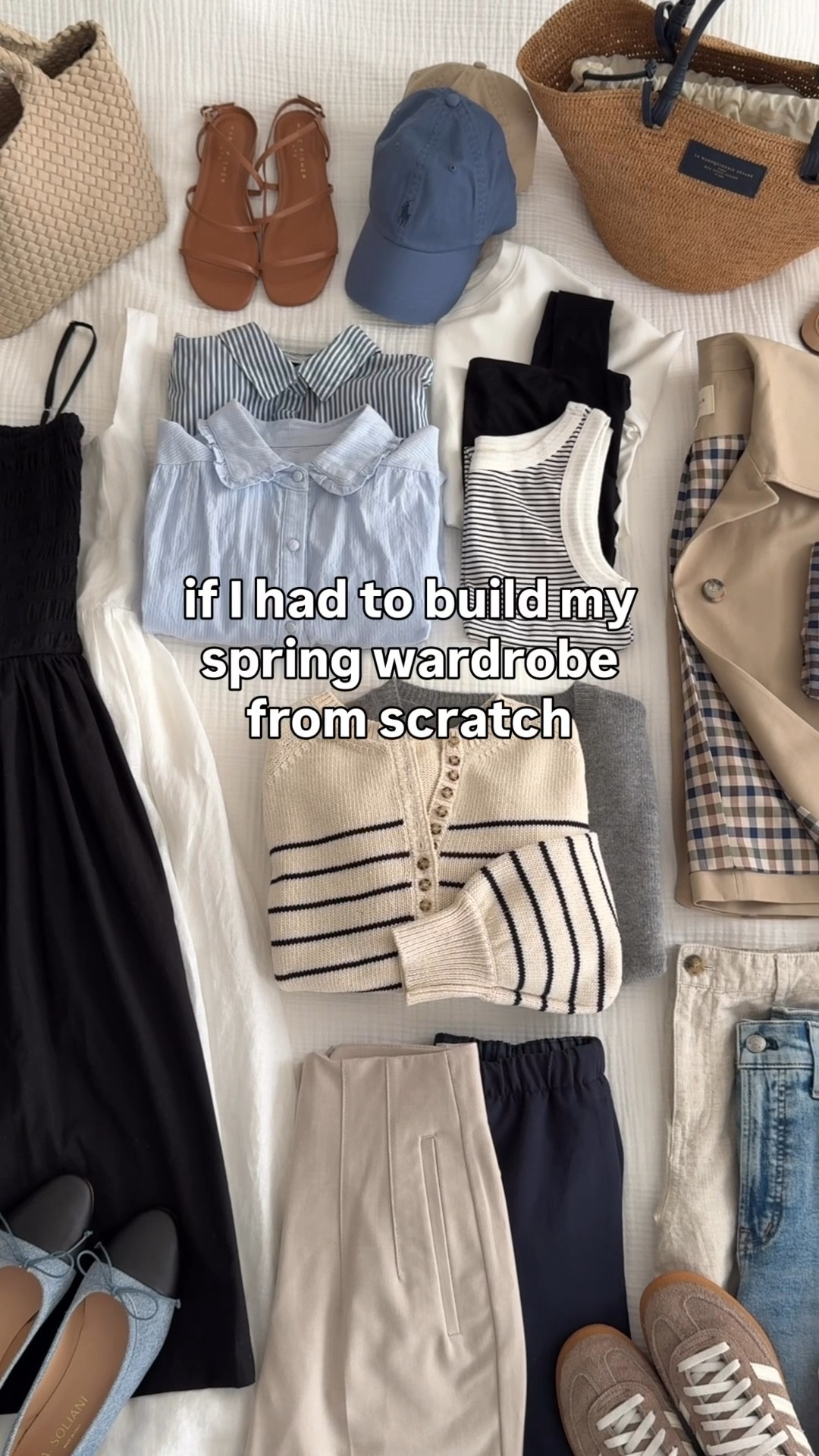 Timeless spring wardrobe

Cotton dresses:
• Quince white dress XS, a little big on me but very flattering  
• AT black dress 00 Petite classic and sleek 

Tee & sweater:
• Everlane lightweight tee S (size up!) 
• quince shrunken fit crewneck cashmere XS

Button up shirts:
• Everlane airy white shirt xxs
• Old Navy oversized stripe shirt xs petite love the bigger loose fit
• old Vici blue shirt

Petite friendly jeans:
• For full length blue, my pick is aritzia Farrah jeans in 24 Short (waist runs a little big)
• For cropped blue, my pick is Madewell wide leg crop jean 24 short
• For white, J Crew slim wide jeans 24 petite (waist runs a little big)
• For ecru / off white, Madewell wide crop again


Pants:
• Zara ankle slim pants xs, fits great but I hemmed length abotu 2 inches
• Aritzia drapey pants 2XS short

Shorts:
• Levi’s 80s mom shorts sz 24
• Madewell linen shorts with stretch in the back, 00 fits me perfectly 

Sweaters:
• Sezane leontine stripe xxs 
• Quince cashmere cardigan xs 

Jackets:
• Oak + Fort trench coat xxs, runs big (use code JEANTRENCH for 15% off)
• Sezane short trench sz 2 loose fit. I also love the longer version Clyde in sz 0

Shoes:
• Shown in video: Zara low profile sneaker 5 TTS. Best option for travel and all day walking though is Adidas handball sneakers sz 5 (runs big) for support and cushioning
• A Soliani ballet flats 5.5, TTS, lots of colors and fab quality
• old Ann taylor slingbacks
•  Marc fisher sandals 5.5 comfy, size up if between sizes.

Layering tanks:
• Nordstrom black tank xs
• Madewell white tank XXS
• old Madewell stripe tank

Accessories
• Naghedi bag with strap
• Sezane straw tote
• Polo hat

Petite friendly spring outfits, capsule wardrobe, travel staples, workwear business corporate casual 



#LTKPetite #LTKmomlife #LTKWorkwear