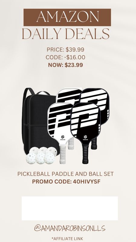 Amazon Daily Deals
Pickleball paddle and ball set

#LTKSaleAlert #LTKActive #LTKFindsUnder50
