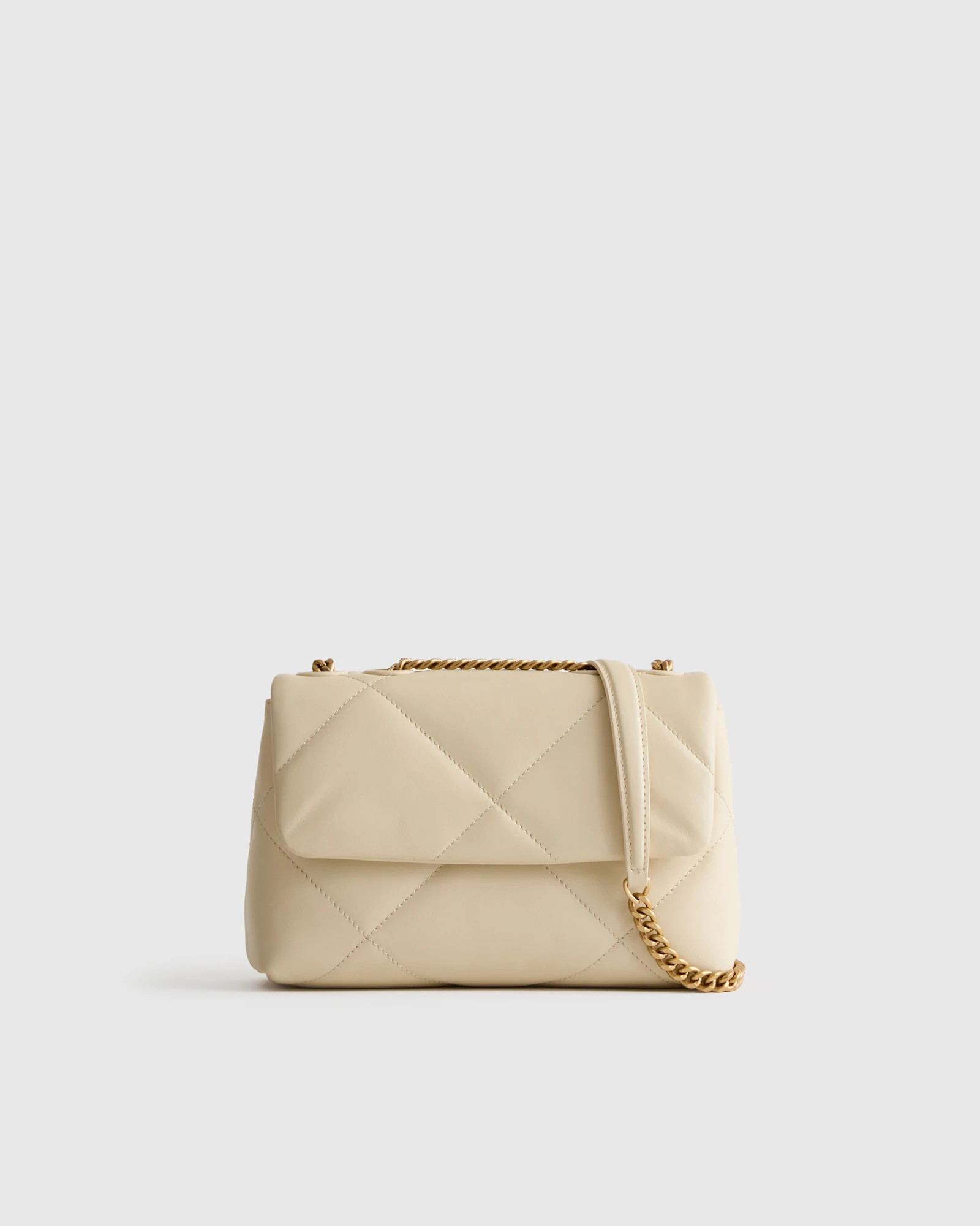 Italian Leather Diamond Quilted Small Shoulder Bag | Quince
