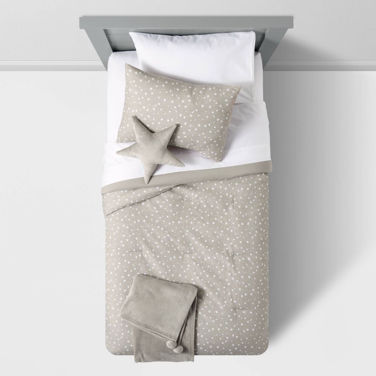 4pc Twin Star Value Multi-Piece Kids' Bedding Set Gray - Pillowfort™ | Target