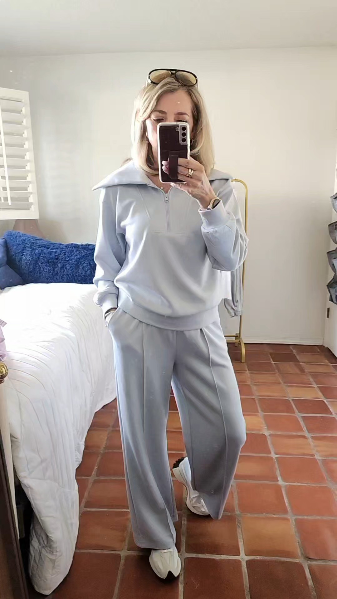 Ootd, cute comfy 2 oc sets that is perfect for travel, athleisure, or lounging. Beautuful baby blue color for spring transition look.Spring colors, 2 pc sets, zip up tops, lounge pants, baby blue, travel looks, easy to wear, easy to pack, valley dupe, comfy, soft, lightweight, athleisure, lounge wear, transitiin looks, tts, womens fashion, deals, affordable fashion, affordable looks, fashion tips, new balance shoes, shoe lover, sneakers, 

#LTKootd #LTKTravel #LTKActive