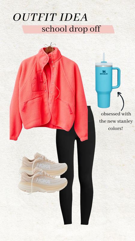 Outfit idea for school drop off - loving these bright spring colors 🤩 the new Stanley cup colors are in stock now! 

Spring outfit; spring style; casual style; mom style; school drop off outfit; black leggings; fleece jacket; free people movement; Hoka sneakers; Stanley cup; Christine Andrew 





#LTKunder100 #LTKstyletip #LTKSeasonal