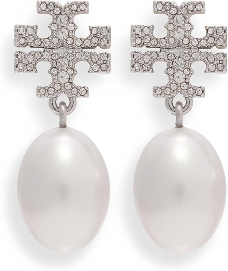 Tory Burch Women's Kira Pave Pearl Drop Earrings | Amazon (US)