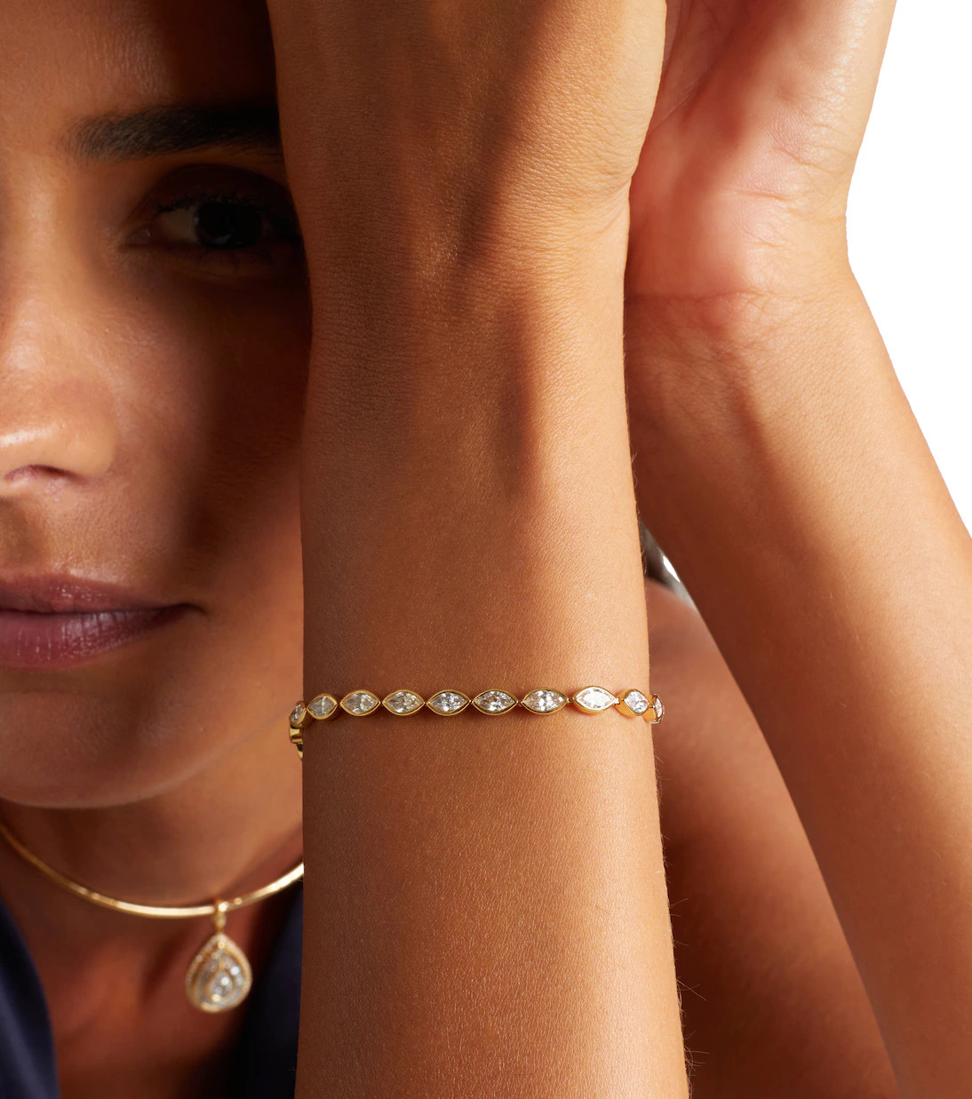 18kt gold tennis bracelet with diamonds | Mytheresa (US/CA)