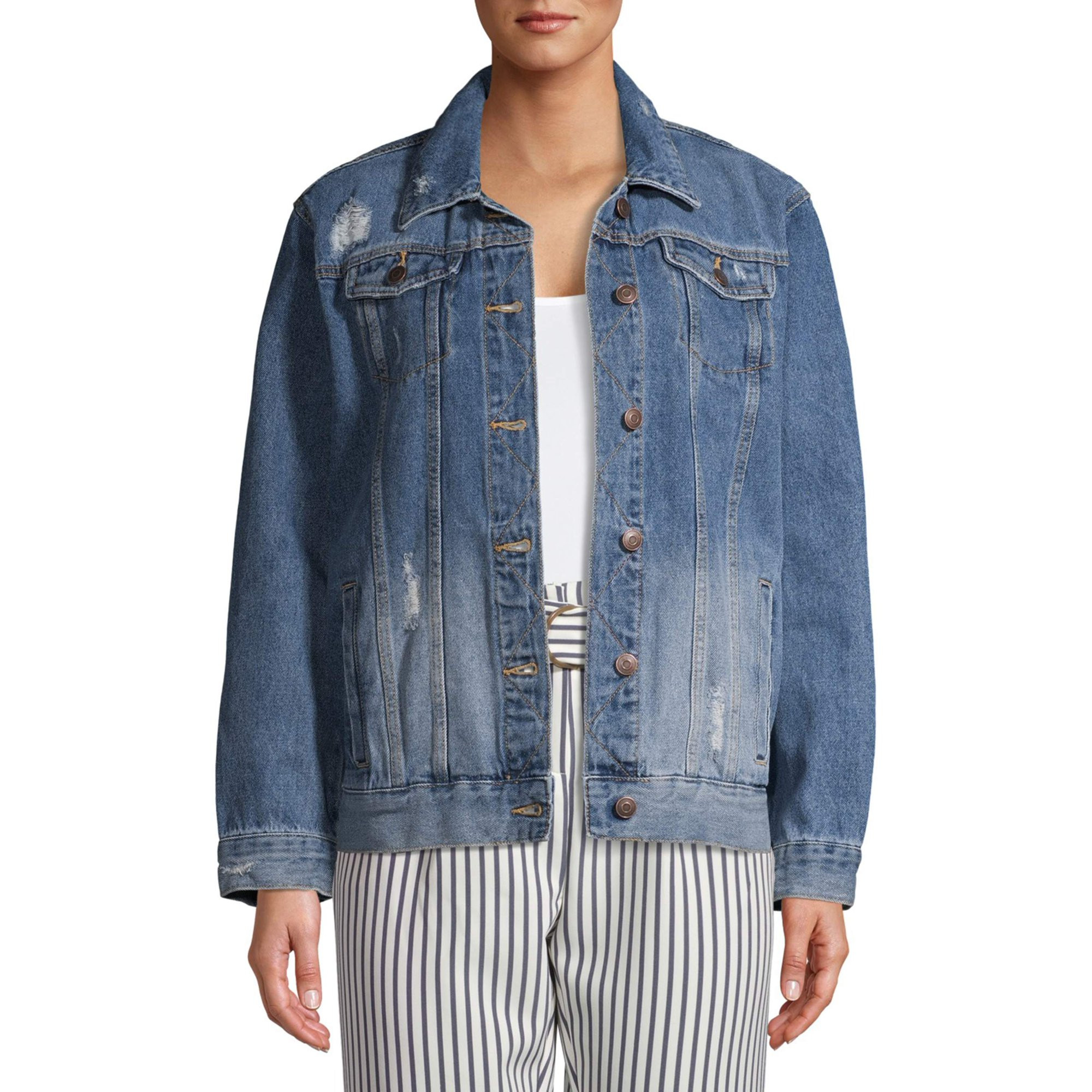 Time and Tru Women's Trucker Jean Jacket | Walmart (US)