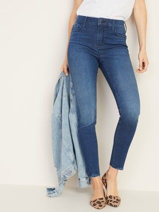 High-Waisted Rockstar Built-In Sculpt Raw-Edge Jeans For Women | Old Navy (US)