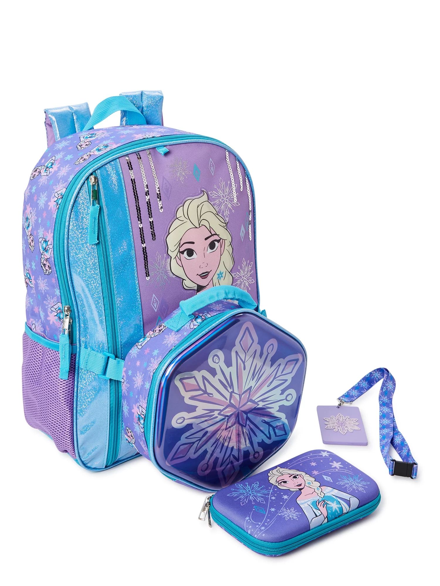Disney Frozen Elsa Girls Snow Dreams with Lunch Bag 4-Piece Set Blue - Walmart.com | Walmart (US)