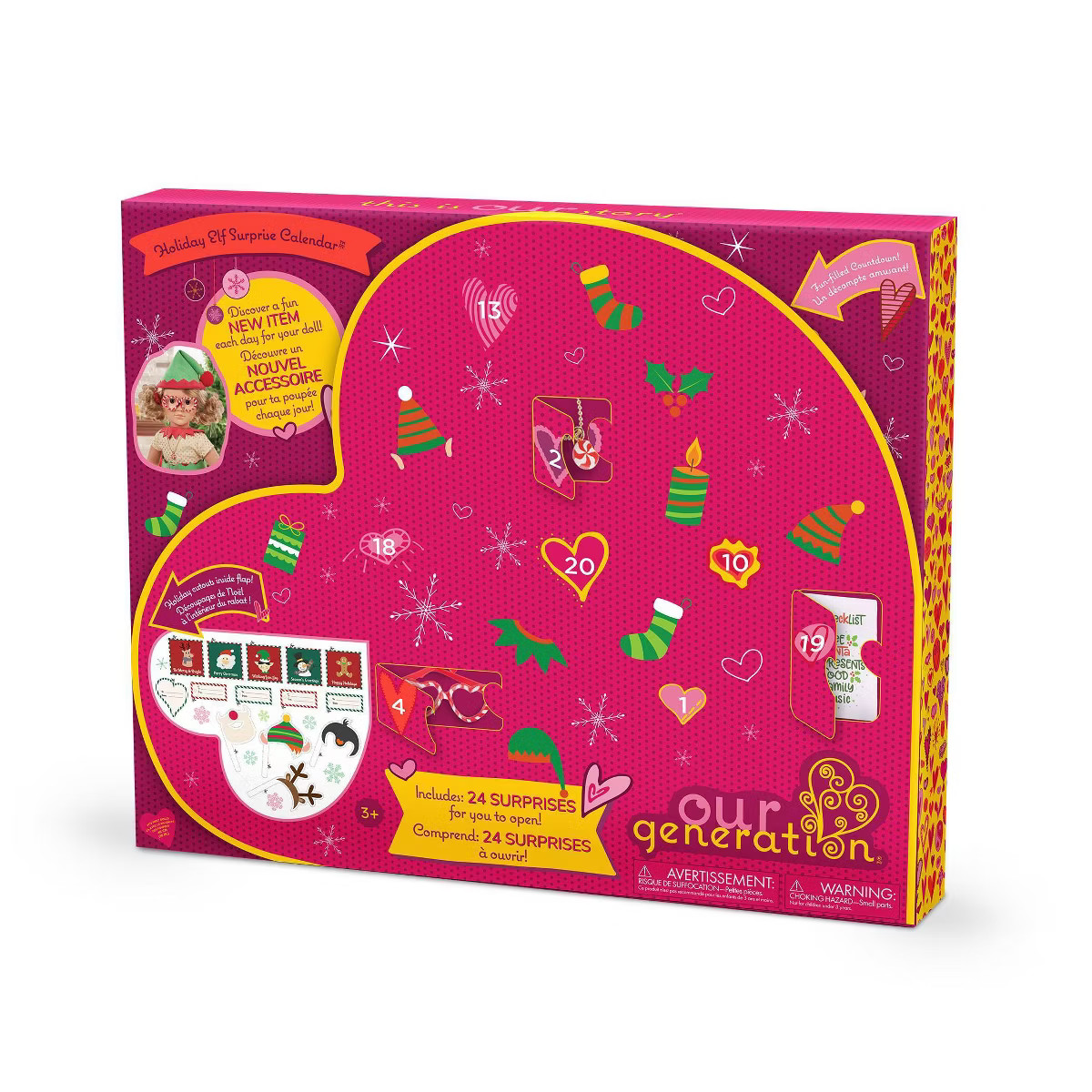 Our Generation Holiday Elf Surprise Advent Calendar Christmas Countdown Accessories for 18" Dolls... | Target