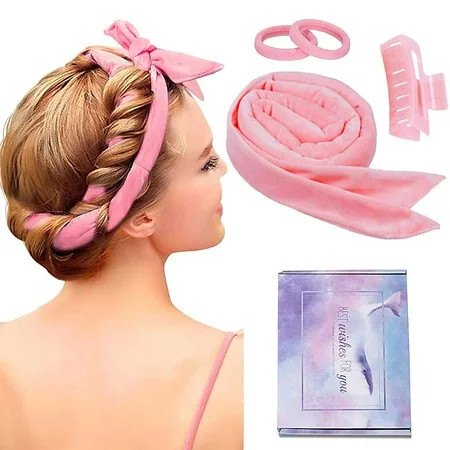 SYS Heatless Curling Rod Headband Extra Long Heatless Curls Headband Soft Hair Curlers To Sleep In Hair Rollers No Heat Curls With Clips And Scrunchies Hair Accessories | Walmart (US)