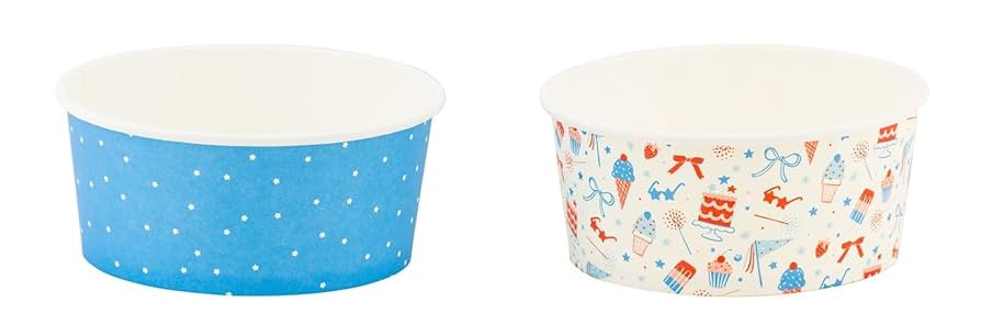 My Mind's Eye Patriotic Paper Sundae Cups, 4.5" Wide, 12 Count, Red White Blue Design for Ice Cre... | Amazon (US)