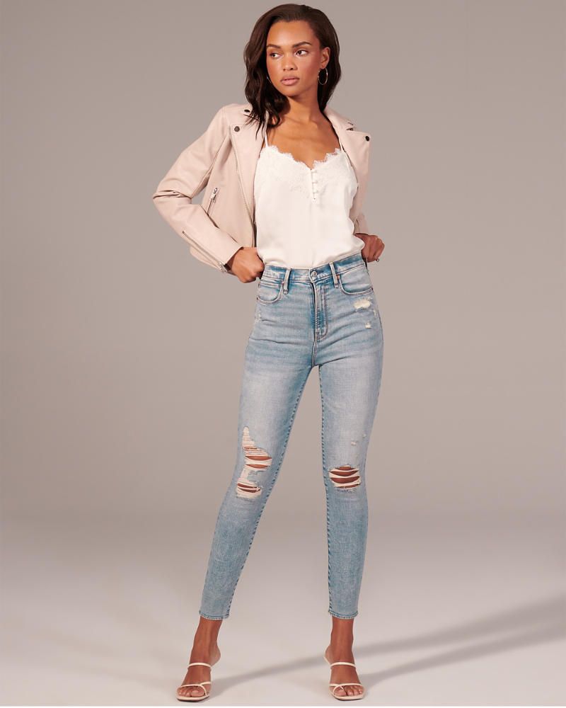 Ultra High Rise Super Skinny Ankle Jeans | Abercrombie & Fitch US & UK