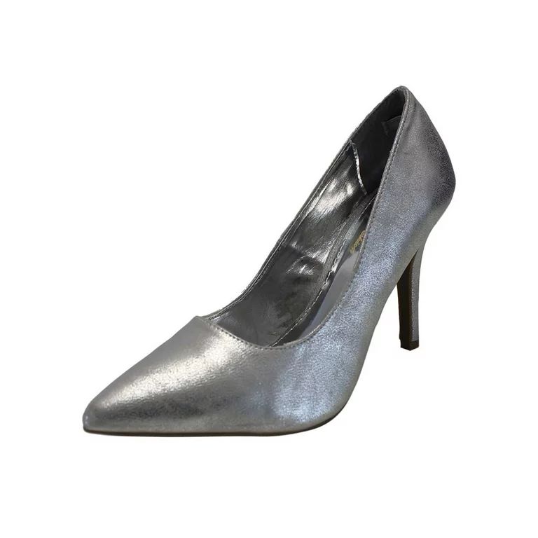 Silver Metallic Pointed Toe Women's Pumps Size 7.5 - Walmart.com | Walmart (US)