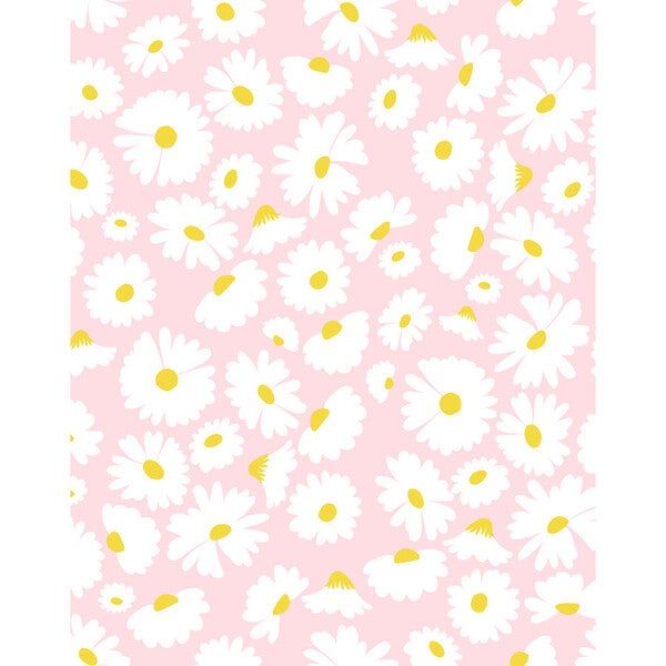 Pop Daisy Removable Wallpaper, Pink | Maisonette