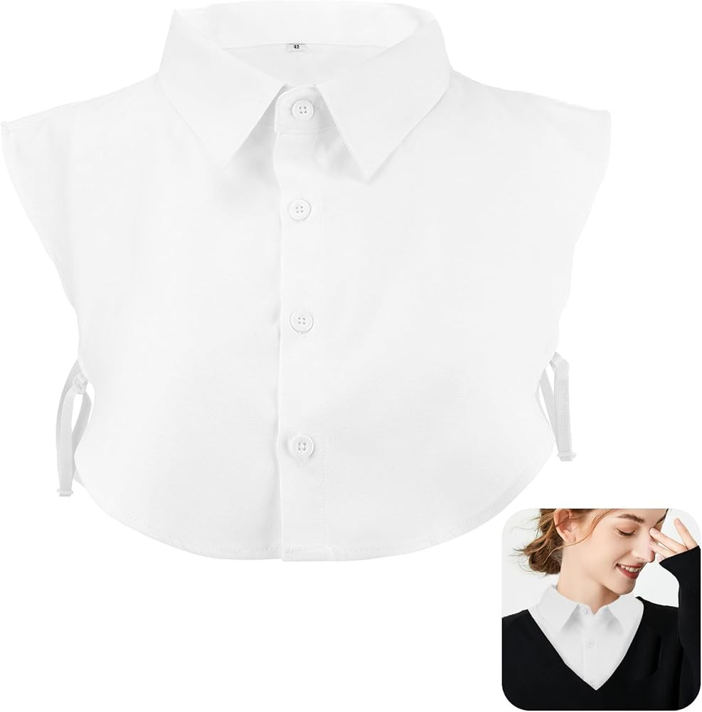 3 Sizes: L M S - Fake, Faux & Detachable Collars for Women & Men - Half & Dickey Shirts | Amazon (US)