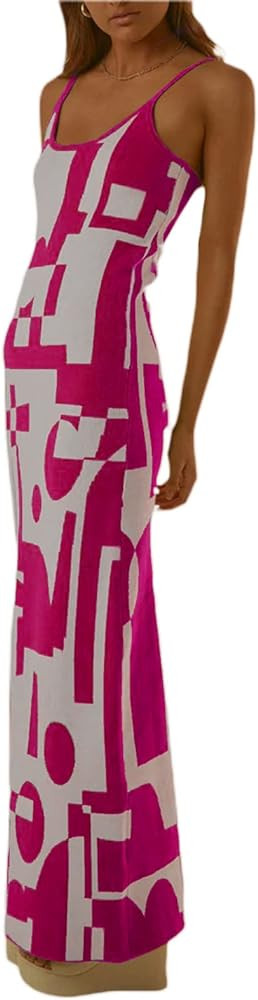 Bodycon Dresses for Women Summer Knit Hollow Out Sexy Night Out Midi Maxi Dress Sleeveless Long C... | Amazon (US)