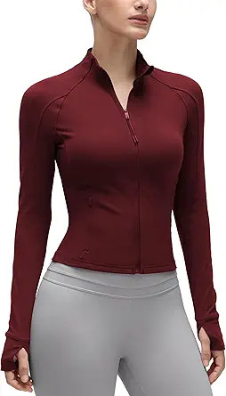 CRZ YOGA Butterluxe Womens Cropped Slim Fit Workout Jacket Weightless Track Athletic Full Zip Up ... | Amazon (US)