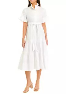 Women's Ruffle Button Front Tiered Dress | Belk