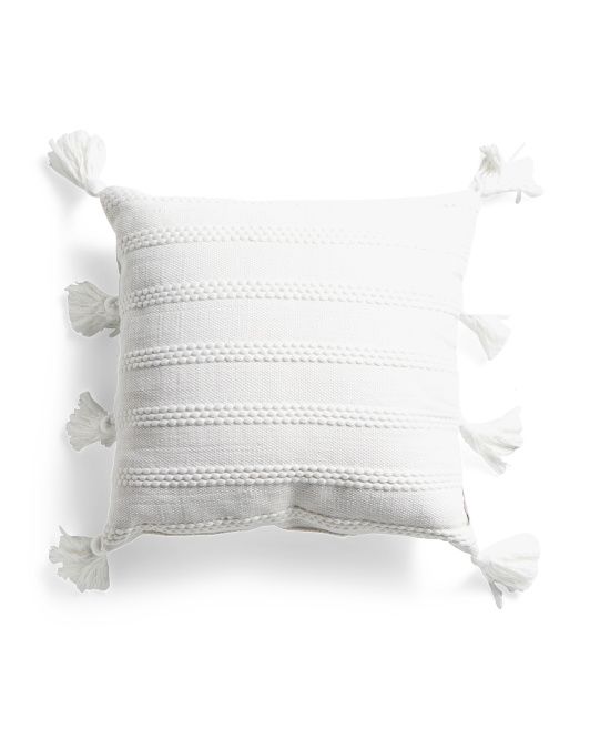 Indoor Outdoor Pillow With Tassels | The Global Decor Shop | Marshalls | Marshalls