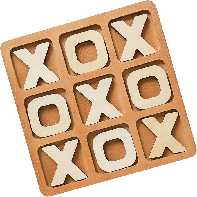 Tic Tac Toe Game, Versatile Boho Natural Wood Tic Tac Toe Board for Classic Two Person Games, 8.6... | Amazon (US)