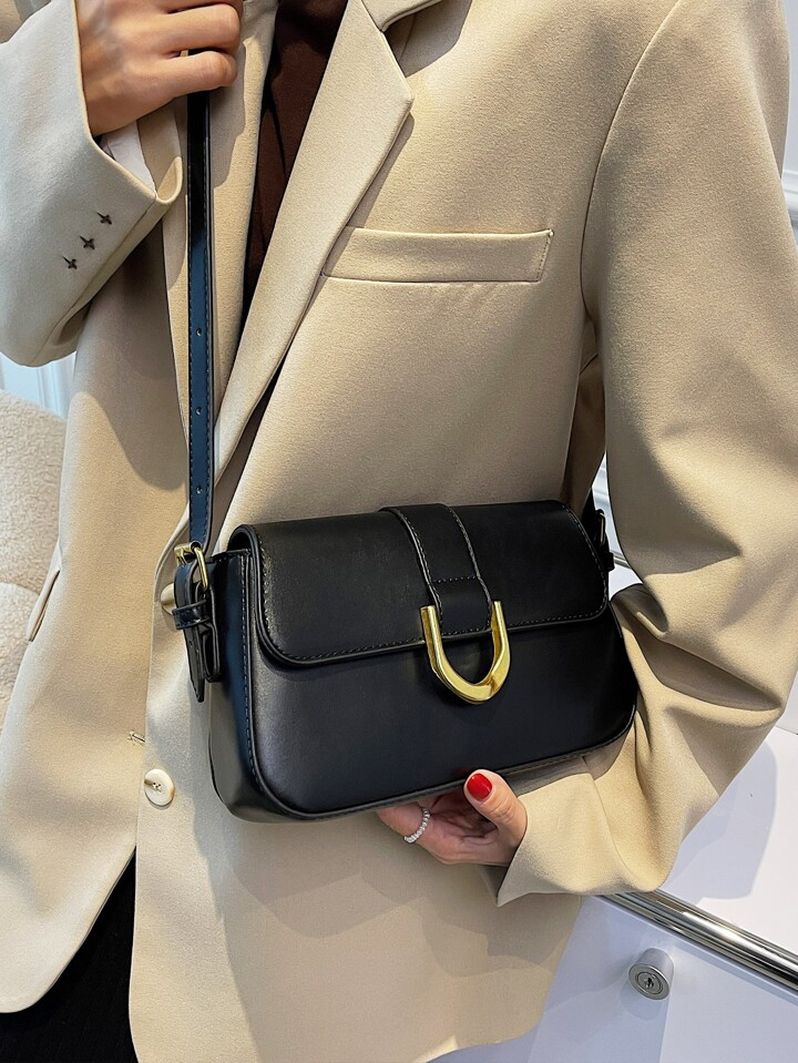 Waterproof,Lightweight,Business Casual Metal Decor Flap Square Bag For Teen Girls Women College S... | SHEIN