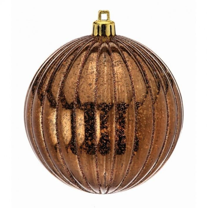 Regency International Mercury Ridged Stripe Ball Ornament, 4-Inch, Bronze, Box of 4 | Amazon (US)